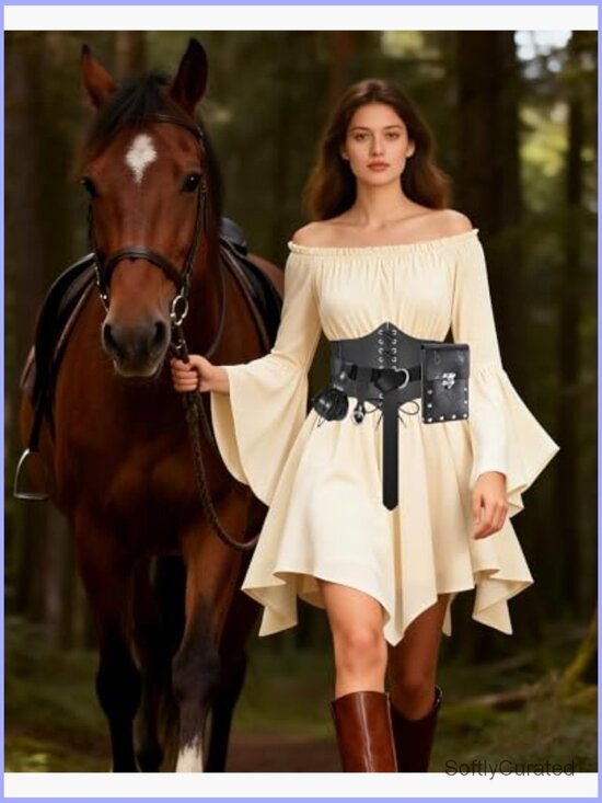 5-Piece Renaissance Corset Belt Set with Pouch main image 5